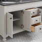 Potenza 60" Bathroom Vanity in Earl Grey with Blue Limestone Top set
