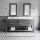 72 Inch Double Sink Bathroom Vanity With Mirror And Faucet From The Madalyn Collection