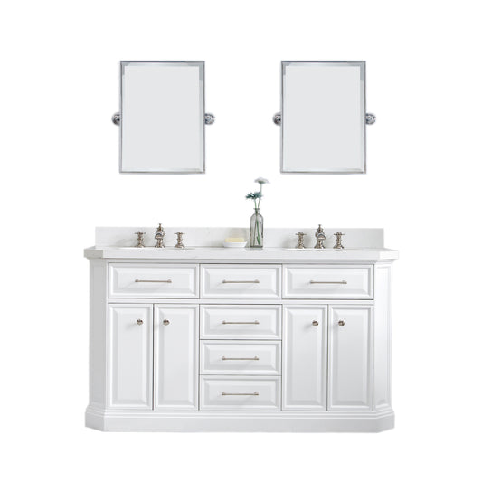 60" Palace Collection Quartz Carrara Bathroom vanity Set