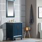 Elizabeth 24-Inch Single Sink Carrara White Marble Vanity In Monarch Blue set
