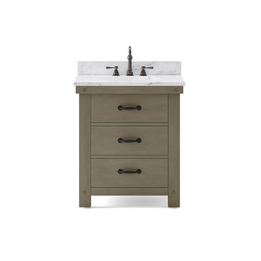 30 Inch Single Sink Bathroom Vanity With Mirror And Faucet From The ABERDEEN Collection