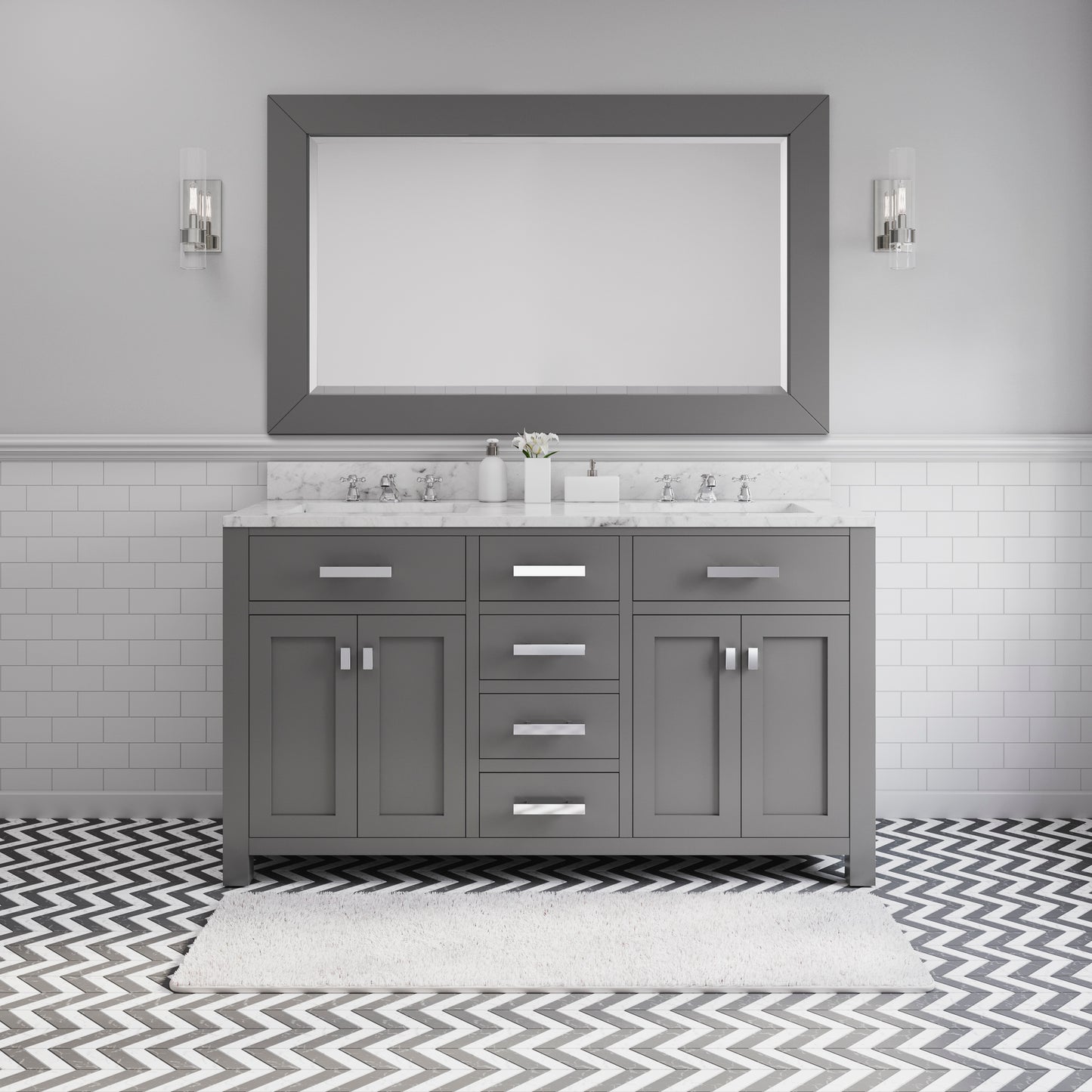 60 Inch Double Sink Bathroom Vanity set The Madison Collection