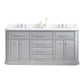 72" Palace Collection Quartz Carrara Multi Color Bathroom Vanity Sets