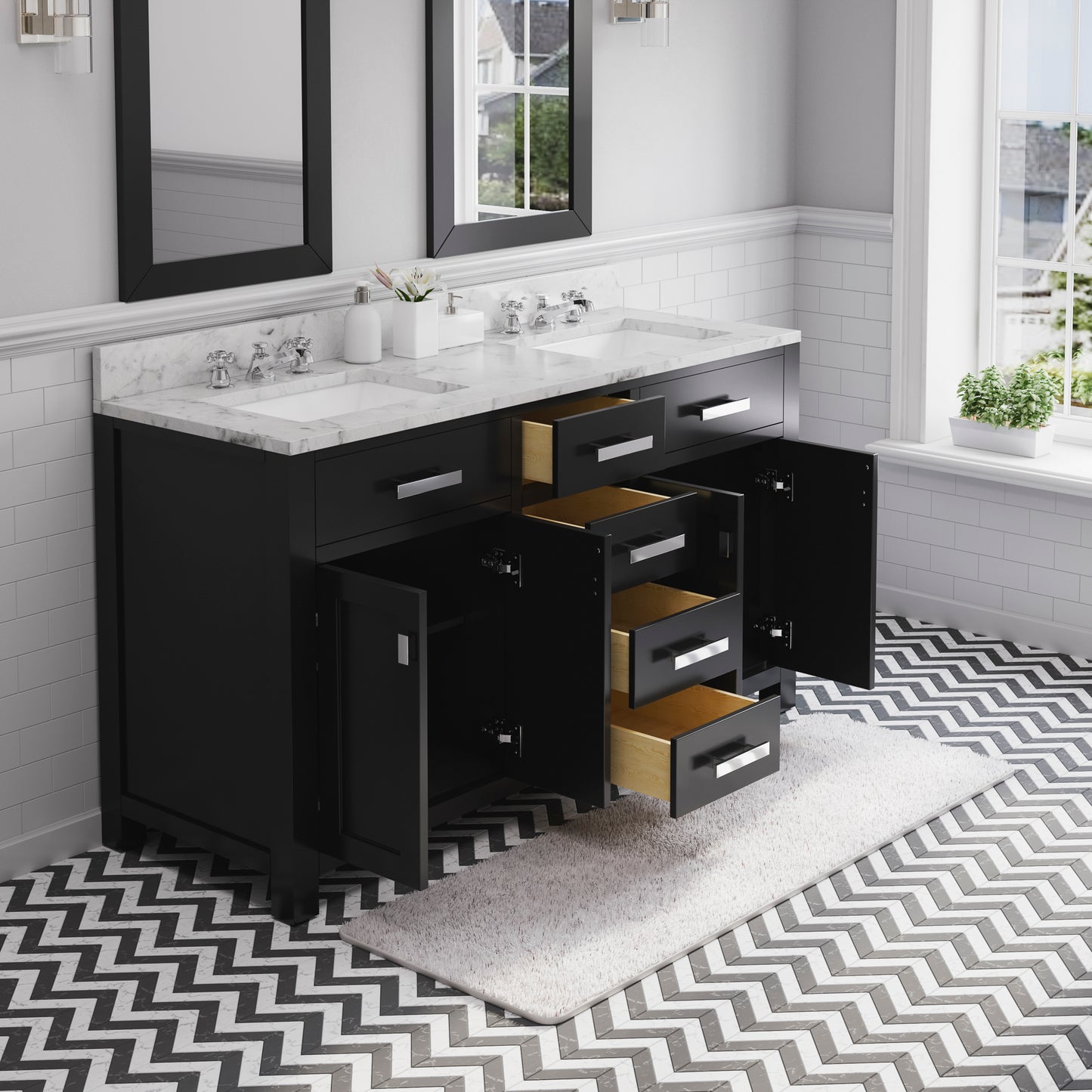 60 Inch Double Sink Bathroom Vanity set The Madison Collection