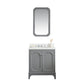 Queen 30-Inch Single Sink Quartz Carrara Vanity In Cashmere Grey set
