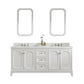 Queen 72-Inch Double Sink Quartz Carrara Vanity In Pure White set