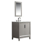 Elizabeth 30-Inch Single Sink Carrara White Marble Vanity In Cashmere Grey set