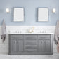 72" Palace Collection Quartz Carrara Multi Color Bathroom Vanity Sets