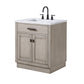 30 In Sink Marble Countertop Vanity, Oak, Faucet and Mirror, Chestnut collection