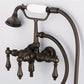 Vintage Classic Wall Mount Tub Faucet With Lever and Cross Handles