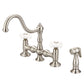 Bridge Style Kitchen Faucet with Side Spray.