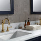 Madison 72-Inch Double Sink Carrara White Marble Vanity In Monarch Blue set
