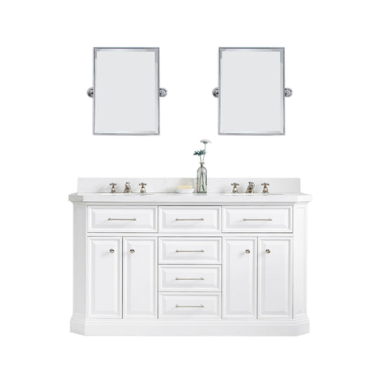 60" Palace Collection Quartz Carrara Bathroom Vanity Sets