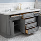 72" Palace Collection Quartz Carrara Multi Color Bathroom Vanity Sets