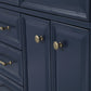 Palace 60 In. Double Sink White Quartz Countertop Vanity in Monarch Blue set