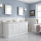 72" Palace Collection Quartz Carrara Bathroom Vanity Set, Mirror in Polished Nickel (PVD) Finish