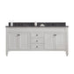 72 Inch Earl Grey Double Sink Bathroom Vanity With Mirrors. Potenza Collection