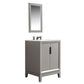 Elizabeth 24-Inch Single Sink Carrara White Marble Vanity In Cashmere Grey set