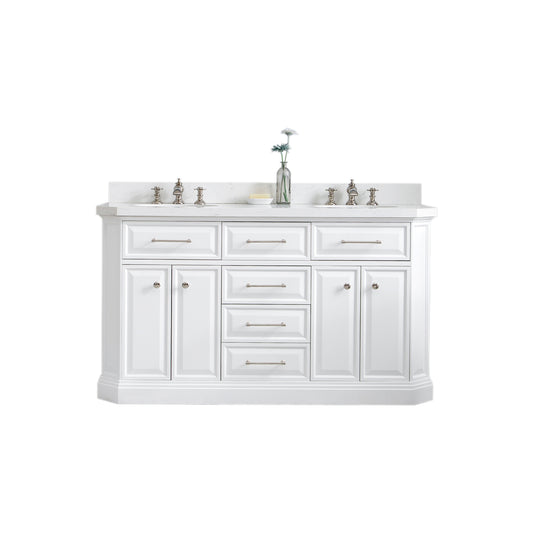 60" Palace Collection Quartz Carrara Bathroom Vanity Sets