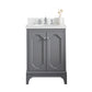 Queen 24-Inch Single Sink Quartz Carrara Vanity In Cashmere Grey set
