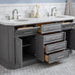 72" Palace Collection Quartz Carrara Bathroom Vanity Set, Mirror in Polished Nickel (PVD) Finish