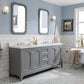 Queen 72-Inch Double Sink Quartz Carrara Vanity In Cashmere Grey set