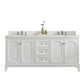 Queen 72-Inch Double Sink Quartz Carrara Vanity In Pure White set