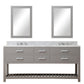 72 Inch Double Sink Bathroom Vanity With Mirror And Faucet From The Madalyn Collection