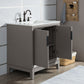 Elizabeth 30-Inch Single Sink Carrara White Marble Vanity In Cashmere Grey set