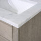 24 In. White Marble oak Vanity, Faucet and Mirror, Chestnut collection