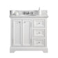36 Inch Single Sink Carrara Marble Bathroom Vanity set. The Derby Collection