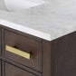 48 In. Single Sink Marble Countertop Vanity Oak with Faucet and Mirror, Chestnut collection