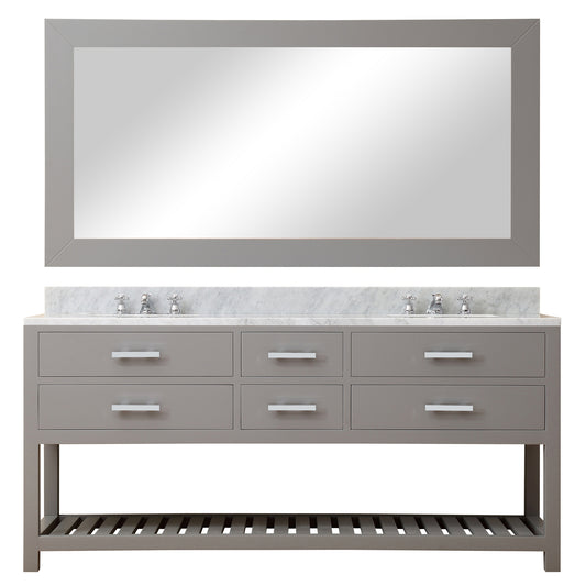 72 Inch Double Sink Bathroom Vanity With Mirror And Faucet From The Madalyn Collection