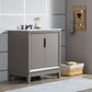 Elizabeth 30-Inch Single Sink Carrara White Marble Vanity In Cashmere Grey set