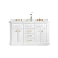 60" Palace Collection Quartz Carrara Bathroom Vanity Set