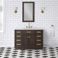 48 In. Single Sink Marble Countertop Vanity Oak with Faucet and Mirror, Chestnut collection