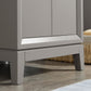 Elizabeth 24-Inch Single Sink Carrara White Marble Vanity In Cashmere Grey set