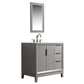 Elizabeth 36-Inch Single Sink Carrara White Marble Vanity In Cashmere Grey set