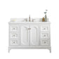 Queen 48-Inch Single Sink Quartz Carrara Vanity In Pure White set