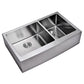 36X 22 Inch 15mm Corner Radius 60/40 Double Bowl Stainless Steel Kitchen Sink set
