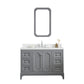 Queen 48-Inch Single Sink Quartz Carrara Vanity In Cashmere Grey set