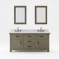 72 Inch Grizzle Grey Double Sink Bathroom Vanity sets With Carrara White Marble Counter Top From The ABERDEEN Collection