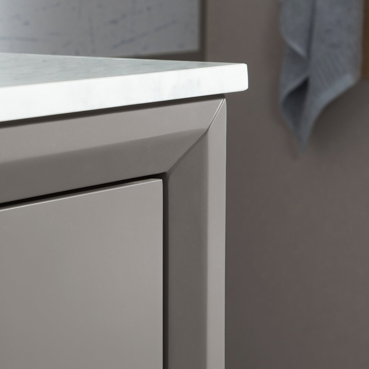 Elizabeth 24-Inch Single Sink Carrara White Marble Vanity In Cashmere Grey set
