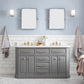60" Palace Collection Quartz Carrara Bathroom Vanity Set