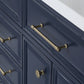 Palace 60 In. Double Sink White Quartz Countertop Vanity in Monarch Blue set