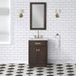 24 In. White Marble oak Vanity, Faucet and Mirror, Chestnut collection