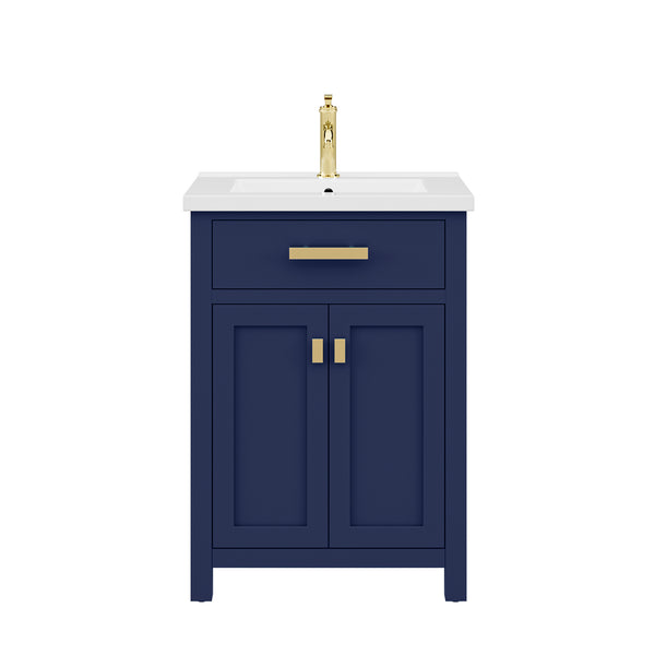 24 Inch Multi Color MDF Single Bowl Ceramics Top Vanity With Double Door From The MYRA Collection