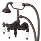 Vintage Classic Wall Mount Tub Faucet With Lever and Cross Handles