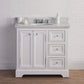 36 Inch Single Sink Carrara Marble Bathroom Vanity set. The Derby Collection