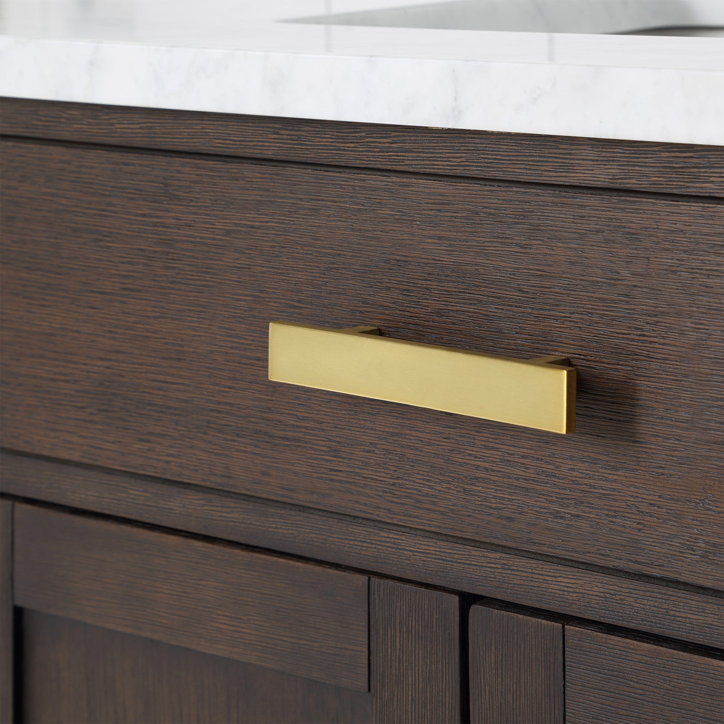 72 In. Double Sink Marble Countertop Vanity Oak with Faucets and Mirrors, Chestnut collection